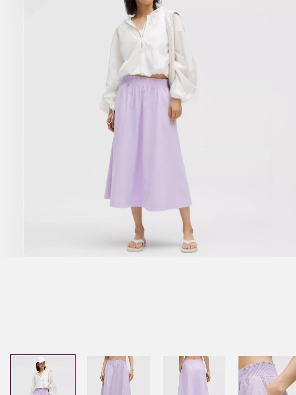 lululemon athletica Lavender Midi Skirt - Elastic Waist A-Line